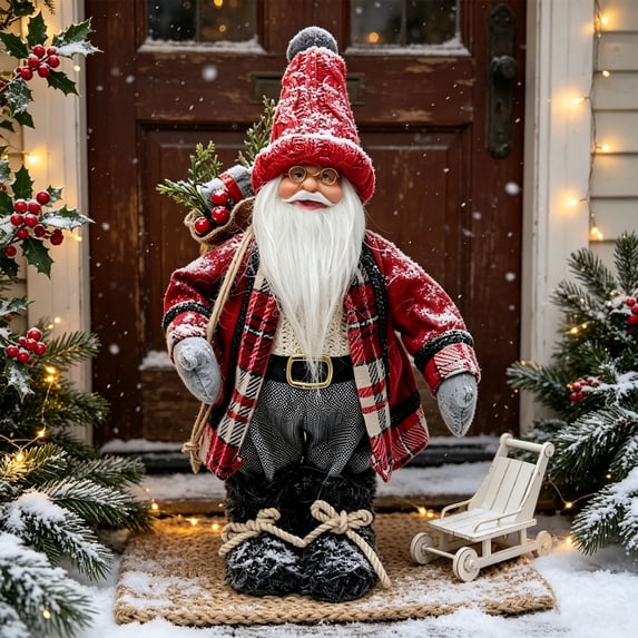 Christmas Decorations Indoor, Christmas Indoor Decor, Christmas Tabletop Decor, Christmas Cute Santa Claus Doll Stangding Posture Santa Claus Doll Decoration