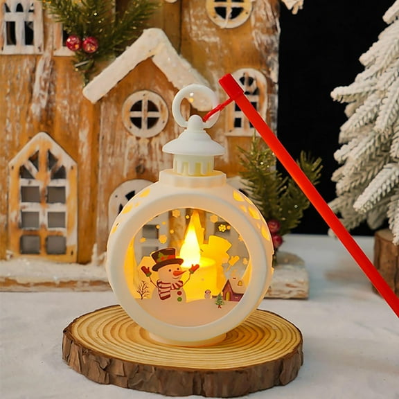 Christmas Decorations Indoor Decorative Lights Christmas Round Wind Light LED Handheld Electronic Candle Light Christmas Tree Decoration Wind Light Christmas Party Light