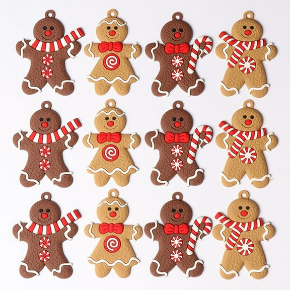 Christmas Decorations Indoor Home Decor 12 Pieces Of GingerBread Man Christmas Tree Ornament Holiday Home Decoration