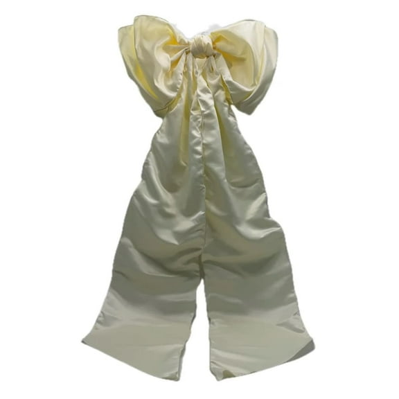 Christmas Decorations Indoor, Ivory Jumbo Satin Christmas Tree Topper Bow, 22"x56", 4.6 Ft Giant Bows for Christmas Tree Window Wall Mantle, Indoor Home Room Party Valentines Xmas Decoration