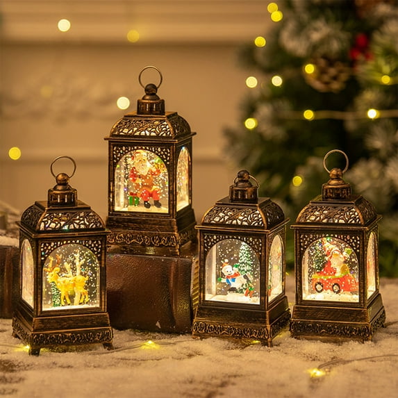 Christmas Decorations Indoor Lanterns Decor Night Light Christmas Decorations Indoor Lanterns Lighted Water Glittering Lantern Desk Lamp Home Decor Party Supplies Christmas Gifts 50ml
