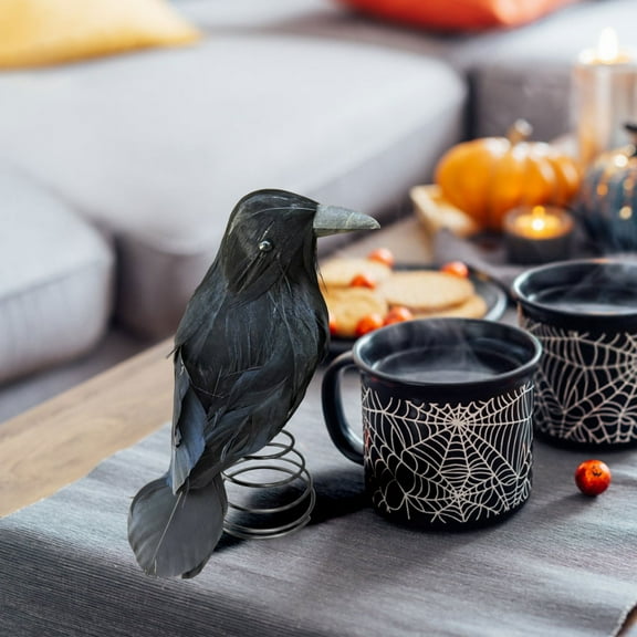 Christmas Decorations Indoor New Halloween Crow Miniature Tree Topper Spooky Halloween Tree Ornaments Mini Christmas Treetop Ornaments for Home Party Supplies, Multicolor