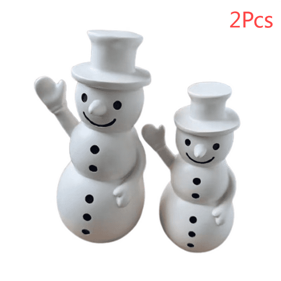 Christmas Decorations Indoor Outdoor- 1 Pack Handmade Terracotta Snowman Figurines - White Clay Winter Decor Holiday Rustic Unique Decor for Home Table Room Farmhouse