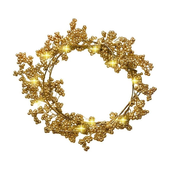 Christmas Decorations Indoor Outdoor, 5.9ft Christmas Garland Gold Berry With Lights Artificial Garland For Indoor Mantle Staircase Home Xmas Decoration, on Sale Clearance!
