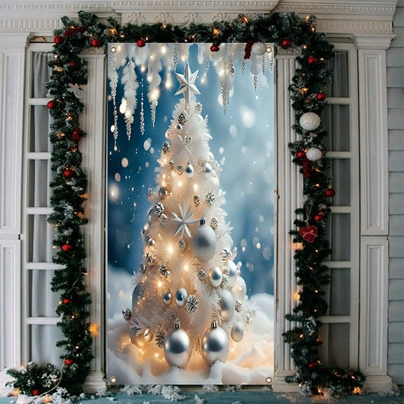 Christmas Decorations Indoor Outdoor Christmas Decorations 35X71 Inch Door Cover With Santa Pattern For Christmas Celebration Christmas Decor Christmas Ornaments