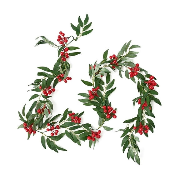 Christmas Decorations Indoor Outdoor Clearance! Artificial Rattan Christmas Tree Pendant Rattan Simulation Camellia Rattan Ring Green Decor Christmas Rattan PVC Christmas Ornaments