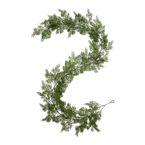 Christmas Decorations Indoor Outdoor Clearance! Simulated Christmas Rattan Feel Soft Glue Green Plant Pines Needles Cypresses Leaf Door Hanging Wall Hanging Home Layout Interior Decoration