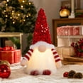 thumbnail image 1 of Christmas Decorations Indoor Outdoor, Light Up Sequin Christmas Gnome with Glowing Beard, Faceless Swedish Tomte Decor for Shelf, Mantel, Tabletop, 1 of 8