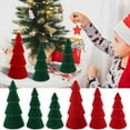 thumbnail image 1 of Christmas Decorations Indoor Plastic Flocked Christmas Tree Velvet Modern Cone Christmas Tree Ornament for Christmas Party Mantel Home Decoration Table Centerpiece, 1 of 8