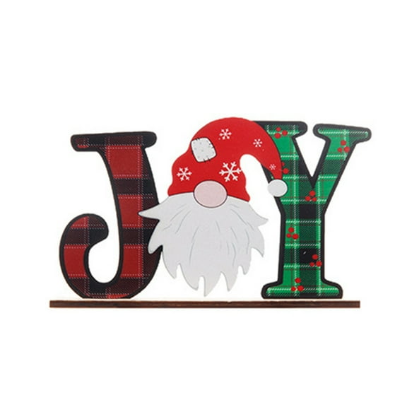 Christmas Decorations Indoor Wooden Santa Snowman Block Farmhouse Joy Sign, Christmas Tabletop Decorations Table Centerpiece for Home Mantel Shelf, Winter Xmas Holiday Party