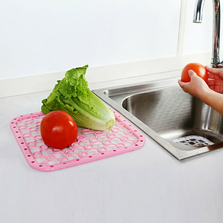 Christmas Decorations Kitchen Sink Protector Draining Mat Deluxe Anti-Slip Scratch, Size: 26, Pink