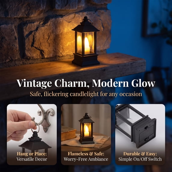 Christmas Decorations LED Candle 6.5cm, Flameless Flickering Electronic Night Light for Holiday Tabletop Mantel Shelf Display by OVFUIZ