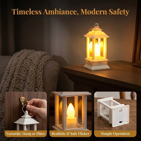 Christmas Decorations LED Candle 6.5cm, Flameless Flickering Electronic Night Light for Holiday Tabletop Mantel Shelf Display by OVFUIZ