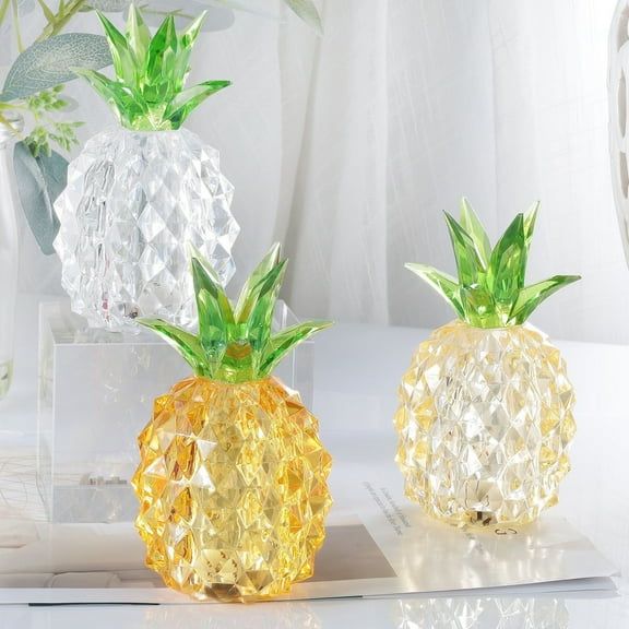 Christmas Decorations LED Night Light Batteries Operated Mercury Glass Pineapple Lamp Acrylic Creatives Transparent Pineapple Lamp for Home Living Bed Room Decoration,Gift for Wife Friend