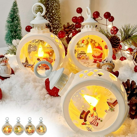 Christmas Decorations,LED Retro Candle Handheld Wind Light,Store Window Decorations,Christmas Tree hangings,Creative Gifts Props USB/Battery Operated Lighted Lanterns for Home Decor Gifts