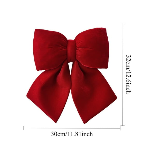 Christmas Decorations Large 3D Bow Ornaments,Holiday Ribbon Bows,Soft Velour Plush Christmas Tree Decor(11.8"×12.6"),Indoor Outdoor Festive Hanging Decoration for Home,Fireplace&Seasonal Display