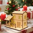 thumbnail image 1 of Christmas Decorations, Light-Up Handmade Wooden Christmas Village House LED Craft Decor for Holiday Tabletop Display Winter Miniature Scene Home Decoration, 1 of 9