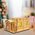 thumbnail image 1 of Christmas Decorations, Light-Up Handmade Wooden Christmas Village House LED Craft Decor for Holiday Tabletop Display Winter Miniature Scene Home Decoration, 1 of 9