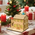 thumbnail image 1 of Christmas Decorations, Light-Up Handmade Wooden Christmas Village House LED Craft Decor for Holiday Tabletop Display Winter Miniature Scene Home Decoration, 1 of 7