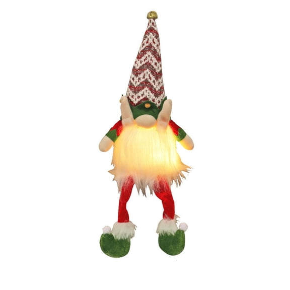 Christmas Decorations Light Up Reindeer Doll Plush Faceless Elf Figure Holiday Luminous Ornament for Home Festive Display