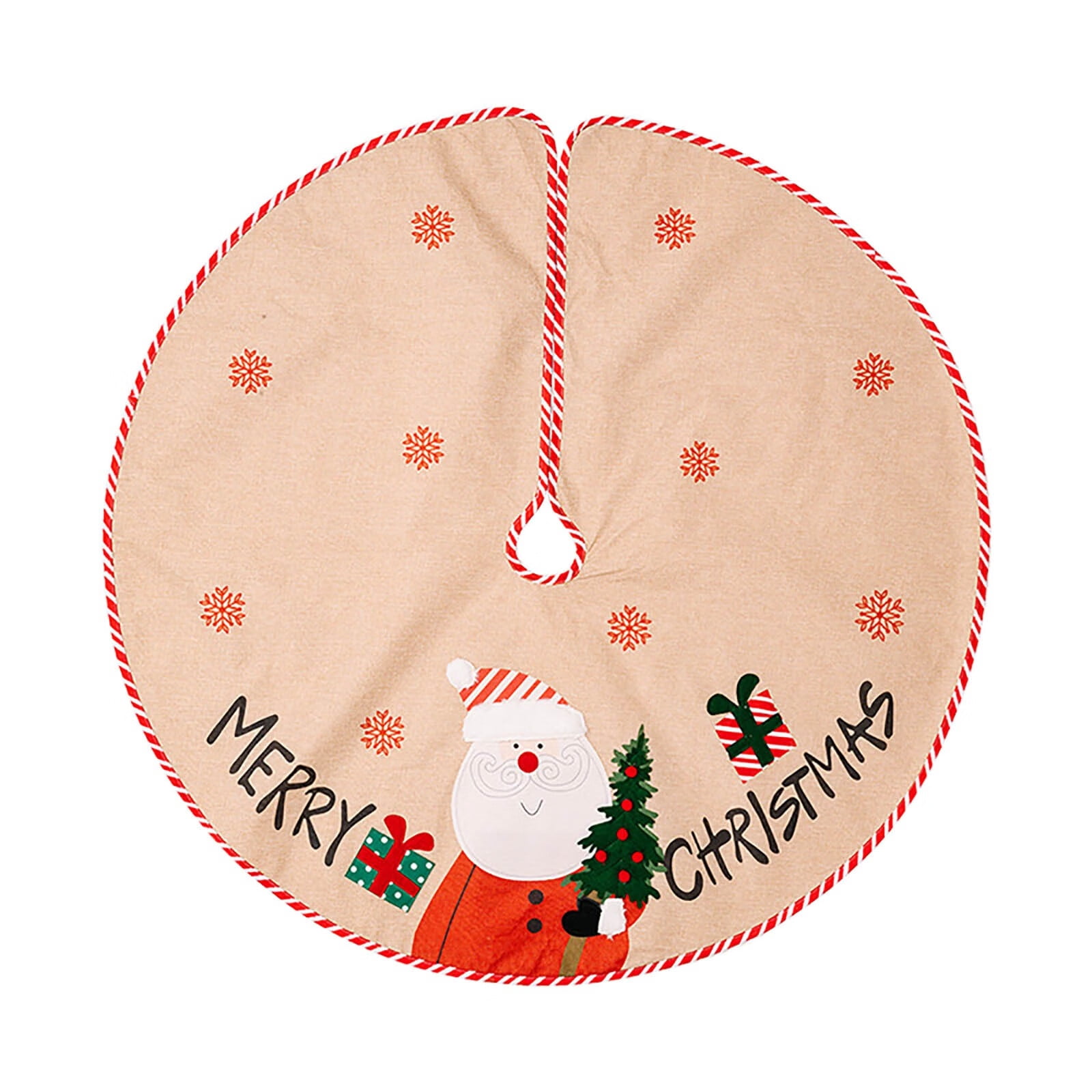 Christmas Decorations Linen Old Man Patch Tree Skirt Old Man Christmas