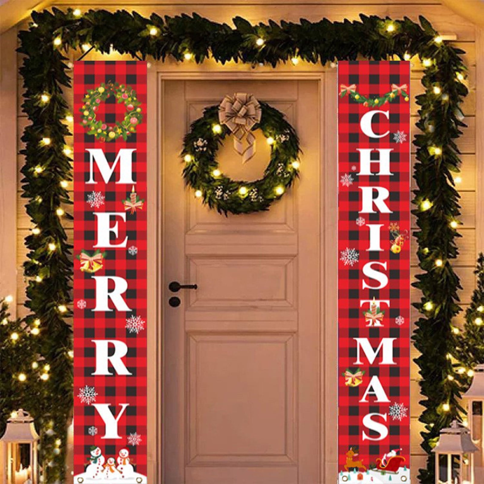 20 Pcs Christmas Fairy Door Decor Set - Wooden Miniature Village For Kids, Includes LED Lights