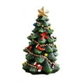 thumbnail image 1 of Christmas Decorations Mini Christmas Trees, Resin Christmas Tree Hand-Painted Trees with Star Topper for Christmas Decor Christmas Tabletop Party Home Table Craft - Green, 1 of 4