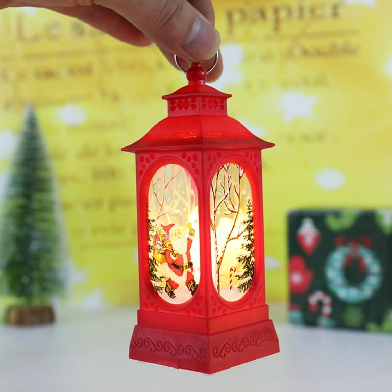 The Holiday Aisle® Christmas Decorations Mini Lantern Christmas Lanterns  Decorative Christmas Tree Home Decoration Lamp Simulated Small Lantern  Flame Christmas Decorations Indoor Include Battery (4 PCS)