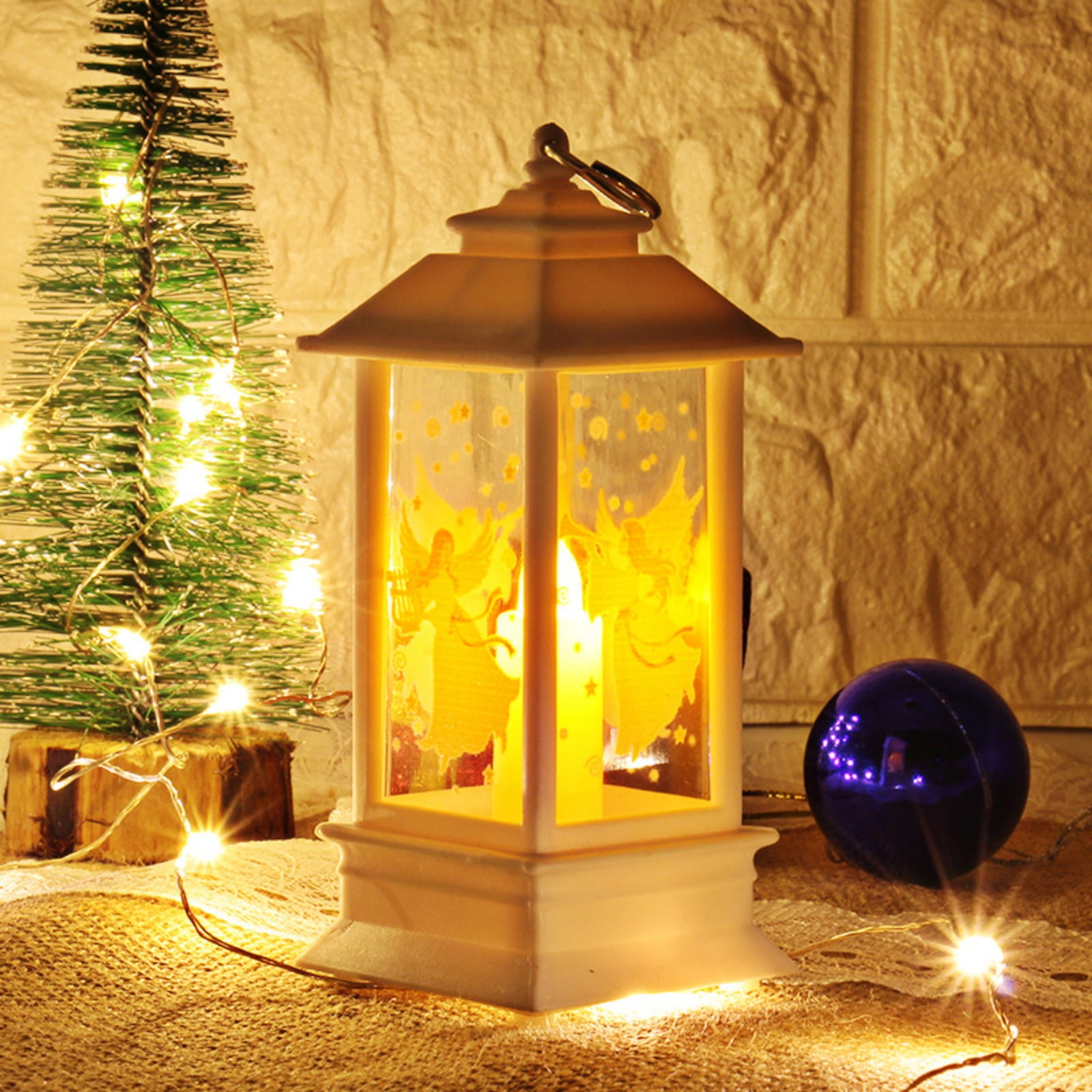 Christmas Decorations Mini Lantern Christmas Lanterns Decorative Christmas Tree Home Decoration Lamp Simulated Small Lantern Flame Christmas Decoratio