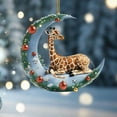 thumbnail image 1 of Christmas Decorations Moon Ornaments for Tree Giraffe Hanging Christmas Ornament, Car Mirror Chandeliers Bookshelves Decor, Animal Lovers, Friends Gifts, 1 of 6
