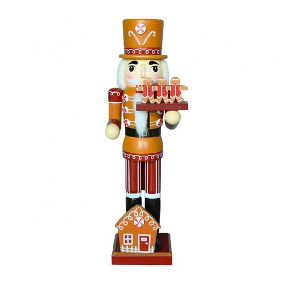 Christmas Decorations Nutcracker Figures, Wooden Gingerbread Man Collectible Nutcracker for Indoor Winter Table Centerpiece Desktop Fireplace Clearance Decor