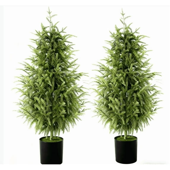 Christmas Decorations - Outdoor Christmas Tree - 2 Pack 2.6FT Artificial Norfolk Pine Tree - Xmas Decor for Home Indoor Outdoor Entryway Party Living Room Office Porch