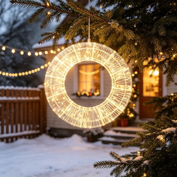 Christmas Decorations Outdoor Indoor Clearance – Christmas Lights with Iron Frame, LED Lighting Outdoor Yard Lights, Decorative for Gardens, Lawns, Windowsills, Walls Decor (C)