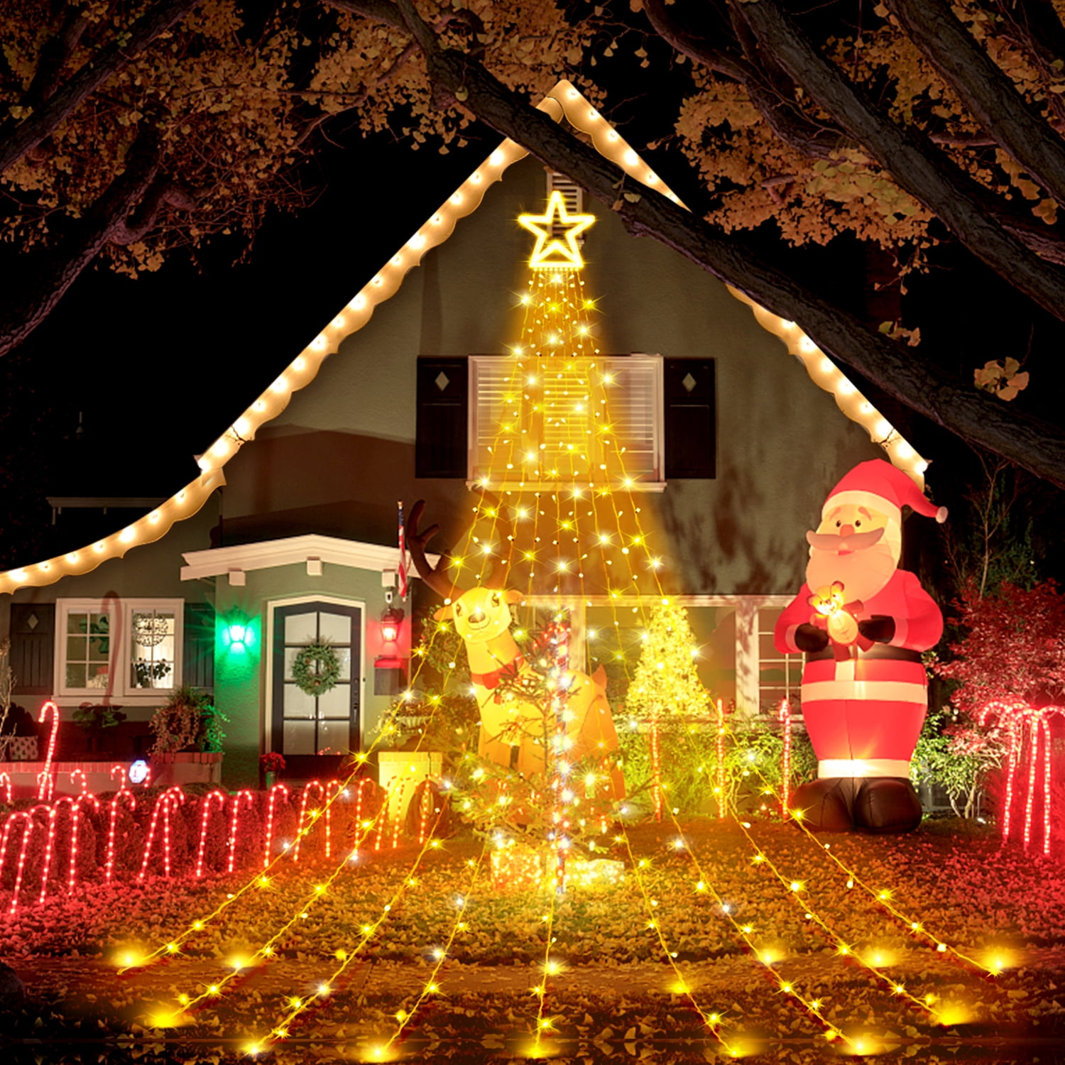 Christmas Decorations Outdoor Lights 11.5ft 344 LEDs Star Christmas
