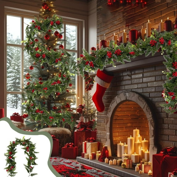 Christmas Decorations Outdoor Simulation Of Green Plants Vines Christmas Fireplace Wall Decorations Needles Vines Dining Table Decorations