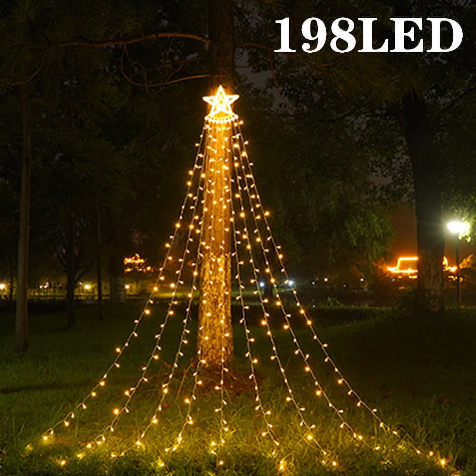 Christmas Decorations Outdoor Star String Lights, LED Light 8 Modes