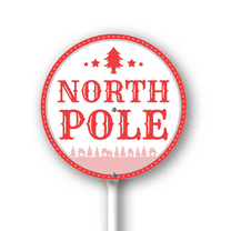 Christmas Decorations Outdoor Yard Signs North Pole Aluminum Signs with Stakes for Winter Holiday Christmas Outside Yard Pathway Lawn Decor Supplies 9.2x9.2Inch
