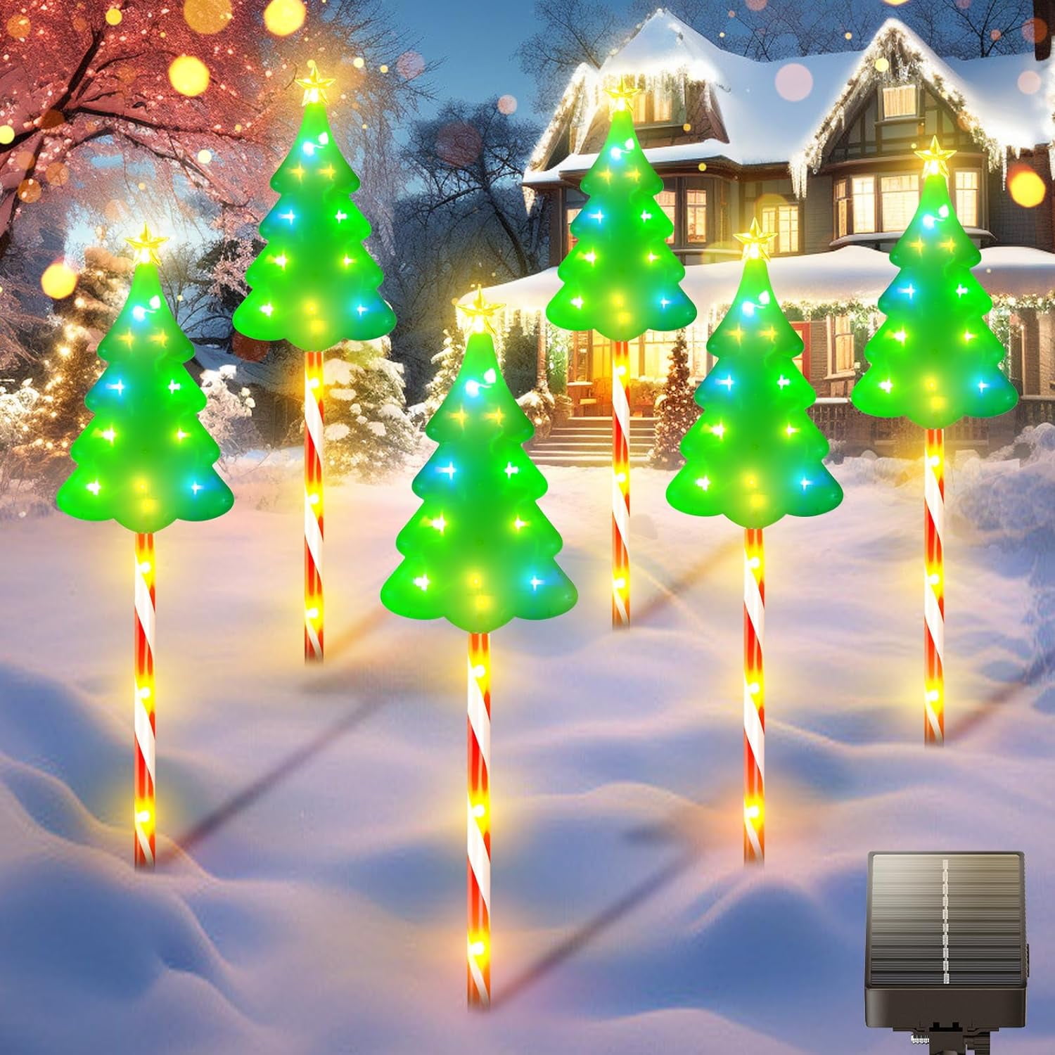 Christmas Decorations Outside, 102LED Solar Christmas Pathway Lights