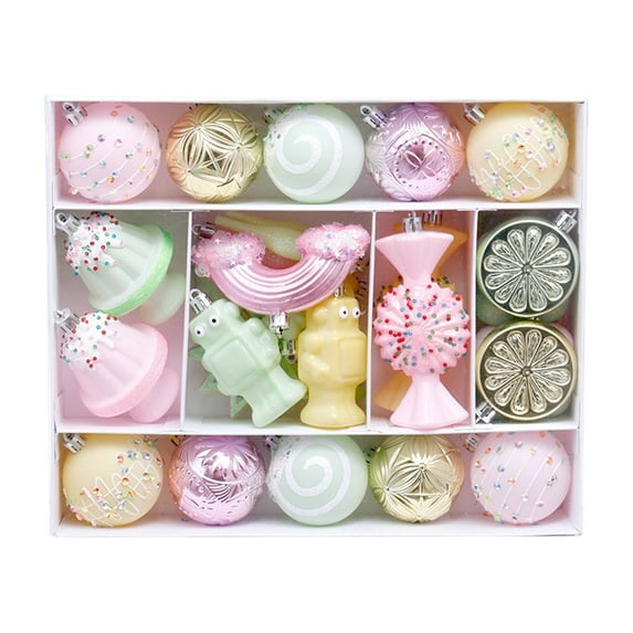 Christmas Decorations with Painted Christmas Balls Set - 45 Pieces Christmas Tree Pendants, Including Gingerbread Designs for Holiday Home Decor and Christmas Gifts-