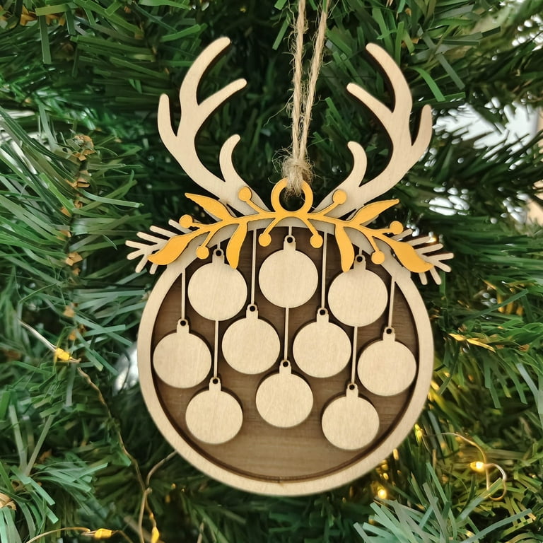 Reindeer Christmas Ornaments Personalized Gift for Kids Wooden Tree Decor  Gift Name Tags 
