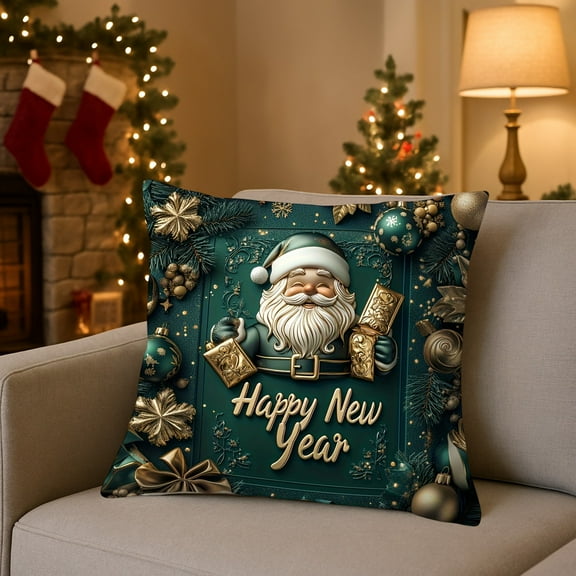 Christmas Decorations Pillow Covers 18x18" Christmas Decorative Pillow Cases with Soft Fabric Hidden Zipper Xmas Decorations