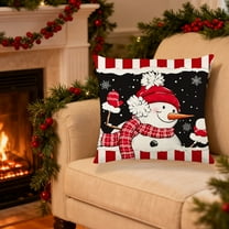 Christmas Decorations Pillow Covers 18x18" Christmas Printed Pillow Cover Series for Couch Sofa Bed, Soft and Breathable Home Decors Cushion Covers