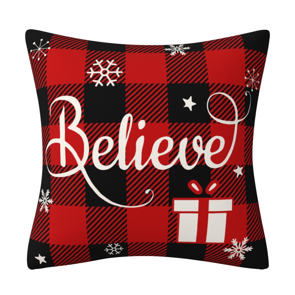 Christmas Decorations Christmas Pillow Covers 18x18inch Snow Home Throw