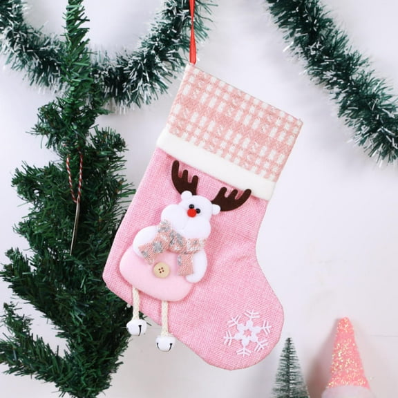 Christmas Decorations Pink Christmas Stockings Gift Bag Ornaments Christmas Stockings Pink Christmas