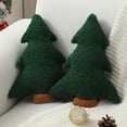 thumbnail image 1 of Christmas Decorations Plush Throw Pillows: Set Of 2 Soft Green Velet Christmas Tree Shaped Pillow, Cute Rustic Stuffed Cushion Xmas Decor Indoor For Kids Home Sofa Bed Couch Office Couch Living Room, 1 of 5