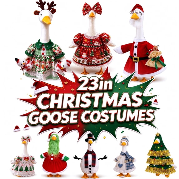 Christmas Decorations Porch Goose Outfits 23 Inch Winter Plaid Heart Dress with Hat & Scarf Soft & Durable for Porch Indoor Shelf Christmas Decor by MPOISVA