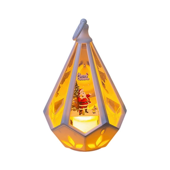 Christmas Decorations, Portable Night Lantern, Luminous Wind Lantern Pendant with Button Battery, Sparkling Spray Paint Pattern, Easy to Carry, Four Styles Available