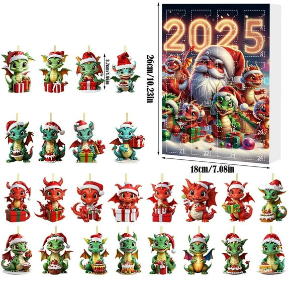 Christmas Decorations Qwtwty 2025 Christmas Countdown Calendar Cute Acrylic Decoration Holiday Gifts Box for Family And Friend