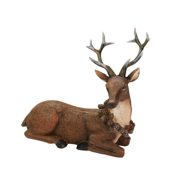 Christmas Decorations Realistic Reindeer Figurines with Long Antlered and Feet Tabletop Centerpieces Home Decors