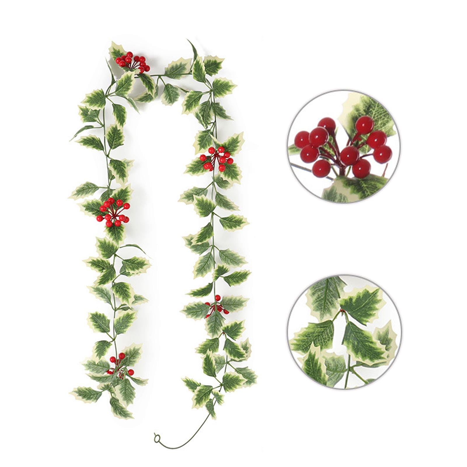 Christmas Decorations Christmas Red Berry Garland, Flexible Artificial